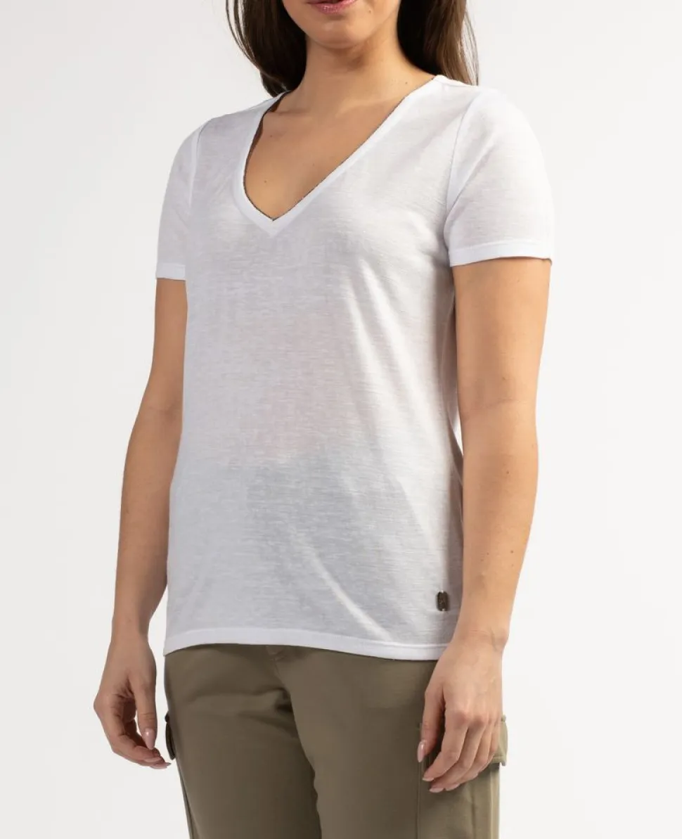 T-shirt Femme Perel Ecru - Tee Shirt Mc | Sun Valley