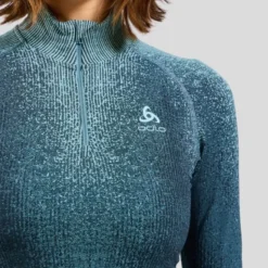 T-shirt Femme Turtle Neck Performance Warm Blackcomb Provincial Blue - Tee Shirt Ml