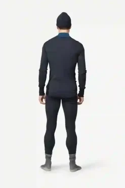 T-Shirt Lauparen Merino 190 Zip Neck Flood Night Ink