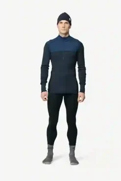 T-Shirt Lauparen Merino 190 Zip Neck Flood Night Ink