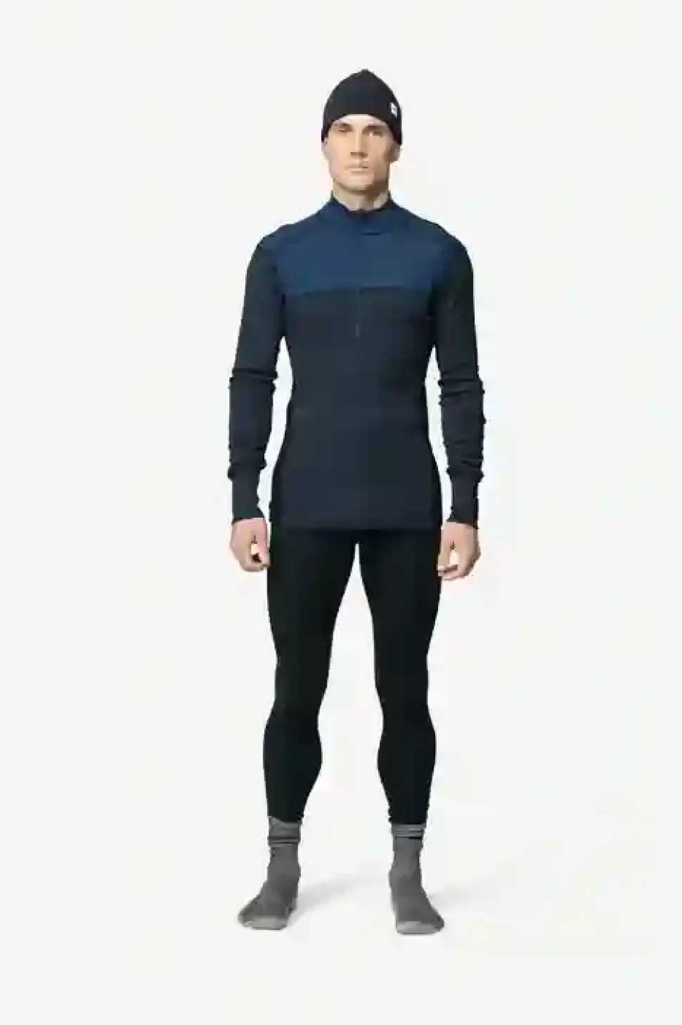T-Shirt Lauparen Merino 190 Zip Neck Flood Night Ink