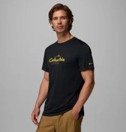 T-shirt Zero Rules Light Graphir Black Scripted Peaks | Columbia Sportswear