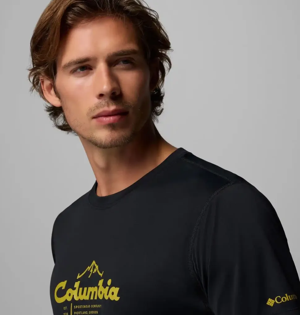 T-shirt Zero Rules Light Graphir Black Scripted Peaks | Columbia Sportswear