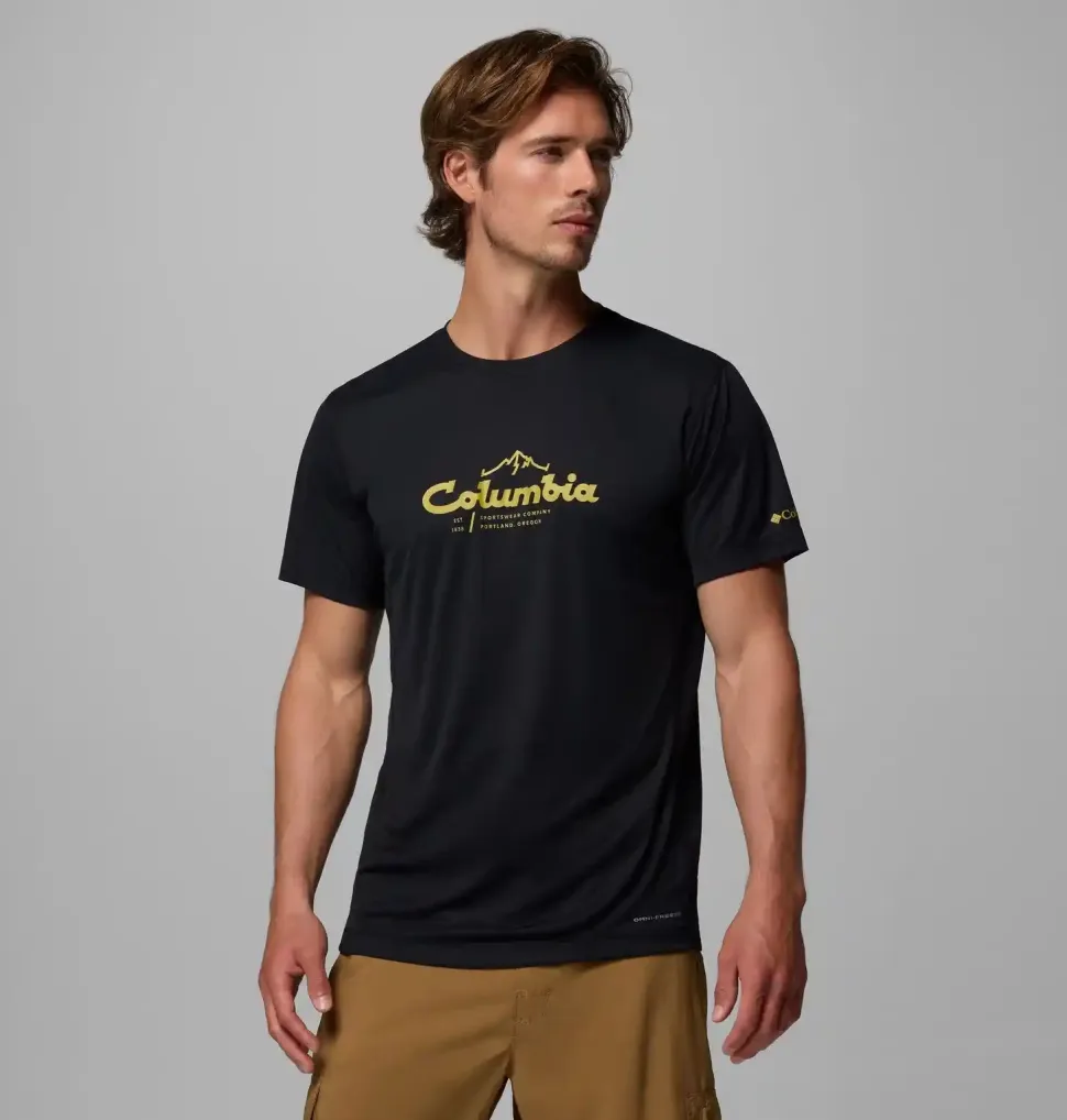 T-shirt Zero Rules Light Graphir Black Scripted Peaks | Columbia Sportswear