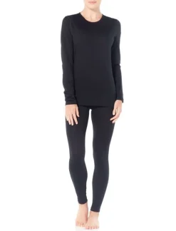 W 200 Oasis Ls Crewe Black - Tee Shirt Ml | Icebreaker