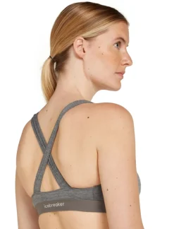 W Mer 125 Cool-lite Sprite Racerback Bra Gristone Heather | Icebreaker