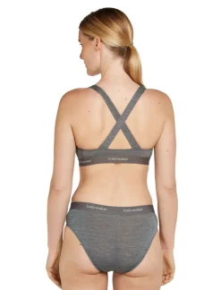 W Mer 125 Cool-lite Sprite Racerback Bra Gristone Heather | Icebreaker