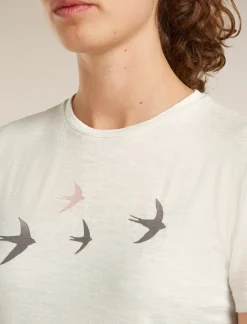 W Mer 150 Tech Lite Ss T-shirt Bird Transit Ecru Hthr - Tee Shirt Mc
